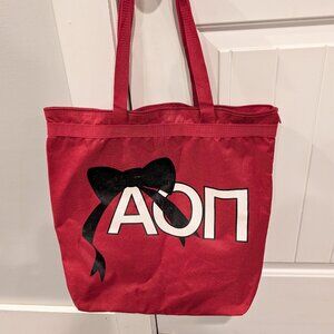 🎀 Alpha Omicron Pi (ΑΟΠ) Printed Tote Bag with Bow 🎀